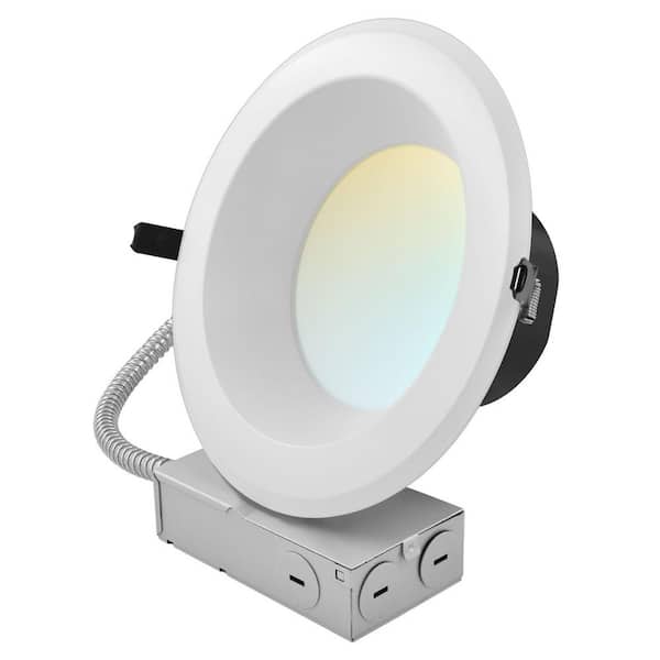 7 in. Adjustable CCT Commercial Recessed Light New Construction IC Rated Dimmable Wet Rated Integrated LED Trim