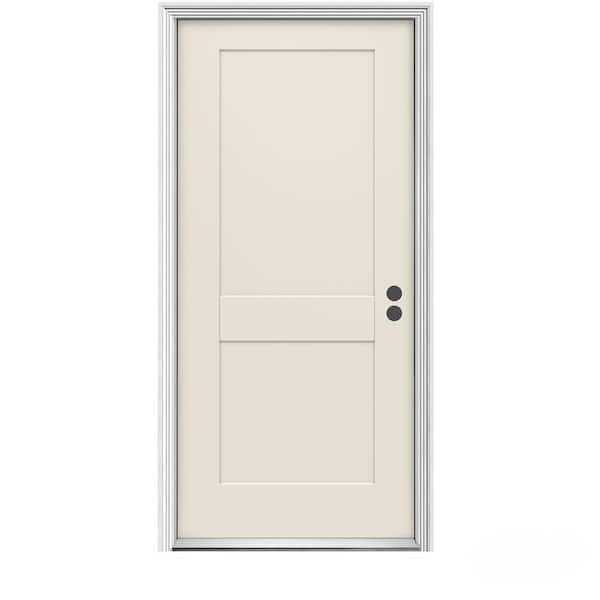 JELD-WEN 32 in. x 80 in. 2-Panel Craftsman Primed Left-Hand Inswing Steel Craftsman Prehung Front Door