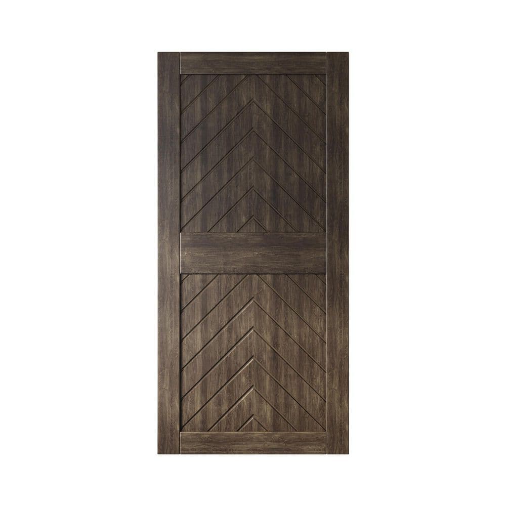 JT1 36 in. x 84 in. C-Panel Solid Core Ebony Fishbone Design Pine Wood Interior Sliding Barn Door Slab price history on PriceWatchPro