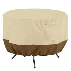 Waterproof Patio Furniture Cover Outdoor Gazebo Rainproof Ottoman/Coffee Table Cover 36 in. Dia x 23 in. H Beige Coffee