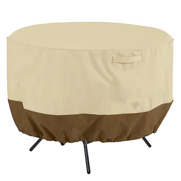 Shatex Waterproof Patio Furniture Cover Outdoor Gazebo Rainproof Ottoman/Coffee Table Cover 36 in. Dia x 23 in. H Beige Coffee