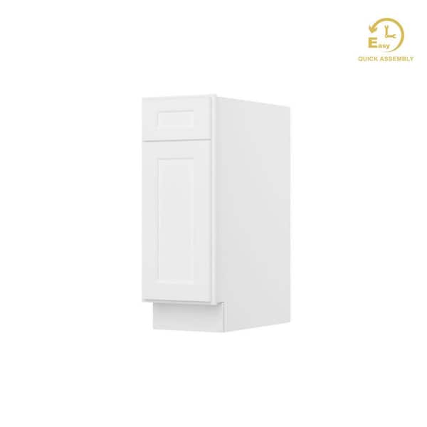 HOMLUX Easy-DIY 12 in. W x 24 in. D x 34.5 in. H Ready to Assemble Drawer Base Kitchen Cabinet in Shaker White with 1-Doors