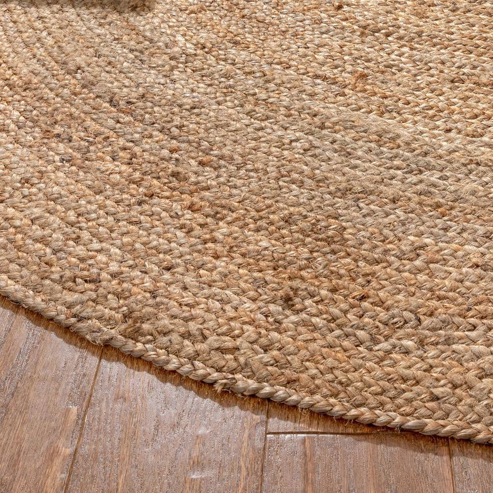 Brielle Natural Jute 4' Round Hand-Braided Rug