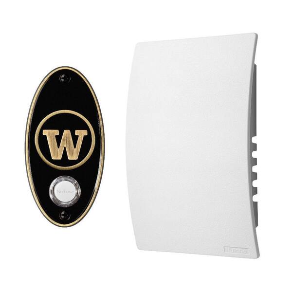 Broan-NuTone College Pride University of Washington Wired/Wireless Door Chime Mechanism and Pushbutton Kit - Antique Brass