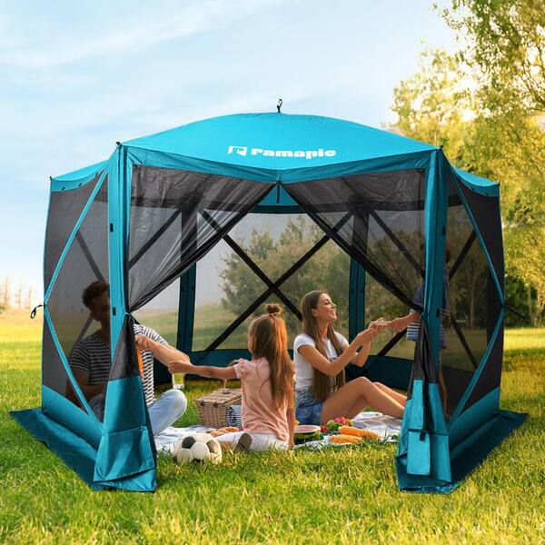 PamaPic 12 ft. x 12 ft. Outdoor Green Portable 6 Sided Pop