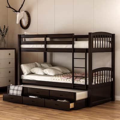Trundle Bunk Beds Kids Bedroom, Bunk Bed With Pull Out Bed