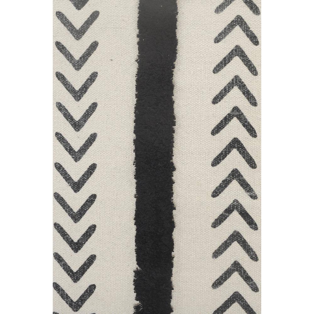Natural and Black Chevron Cotton Throw Pillows, 20" x 20", Set of 2