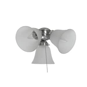 Basic-Max 3-Light Satin Nickel Ceiling Fan Shades Light Kit