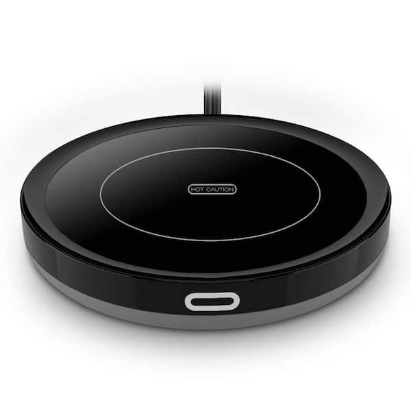 Black Glass Smart Coffee Mug Warmer with Auto On/Off Gravity Switch for Desk Use, 131F Heating Plate