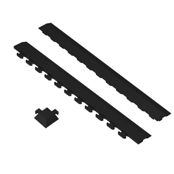 Norsk Hidden Black 18 in. W x 18 in. L PVC Interlocking Tile Trim Kit