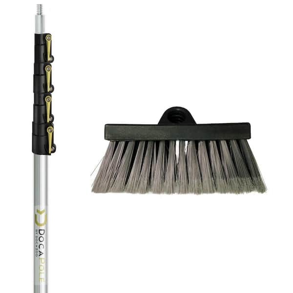 Sweeping Brush Large Broom Head with Handle 17" Soft bristle Screw Fitting