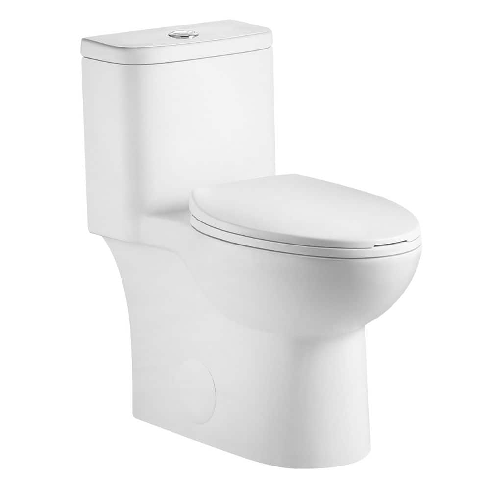 12 in. 1-Piece 1.1/1.6 GPF Dual-Flush Elongated Comfort-Height Toilet in Glossy White Seat Included price history on PriceWatchPro