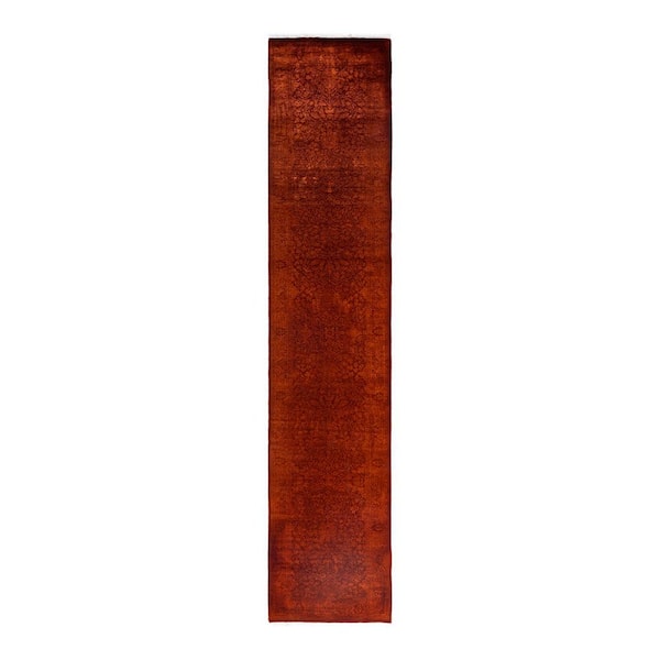 Overdyed Gold 3 x 12 Solid Wool Indoor Runner Rug