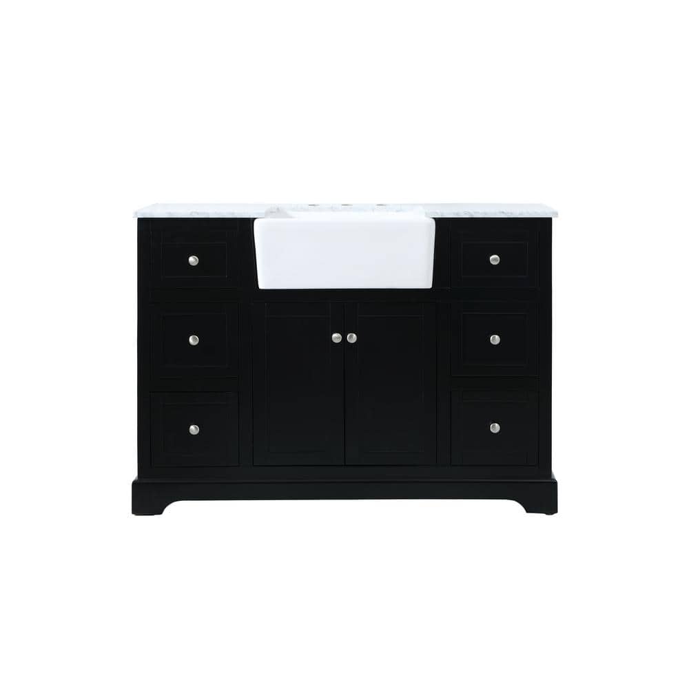 Timeless Home 22 in. W x 48 in. D x 34.75 in. H Bath Vanity in Black with C