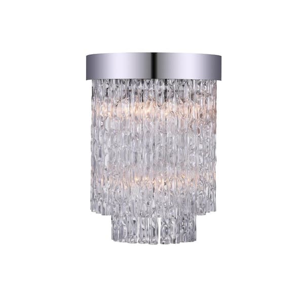 CWI Lighting Carlotta 2 Light Wall Sconce With Chrome Finish
