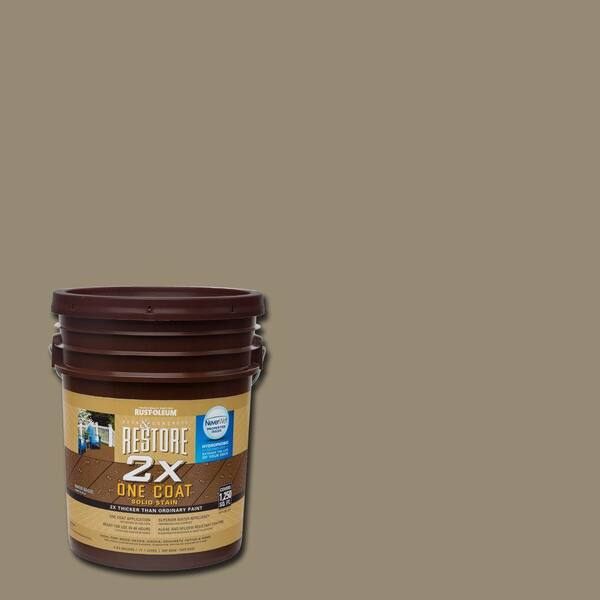 Rust-Oleum Restore 5 gal. 2X Taupe Solid Deck Stain with NeverWet