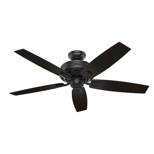 Hunter - Bennett 52 in. LED Indoor Matte Black Ceiling Fan with 3-Light Kit and Handheld Remote Control