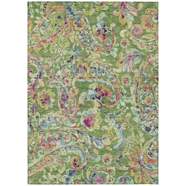 Chantille Machine Washable Indoor/Outdoor Abstract ACN834 Fern 2 ft. 6 in. x 3 ft. 10 in. Area Rug