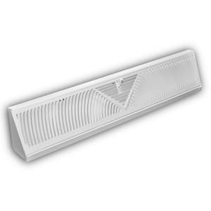 24 in. 3-Way Steel Baseboard Diffuser Supply in White
