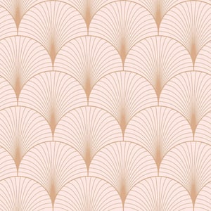 Lempicka Pink Art Deco Motif Paper Non-Pasted Non-Woven Metallic Wallpaper