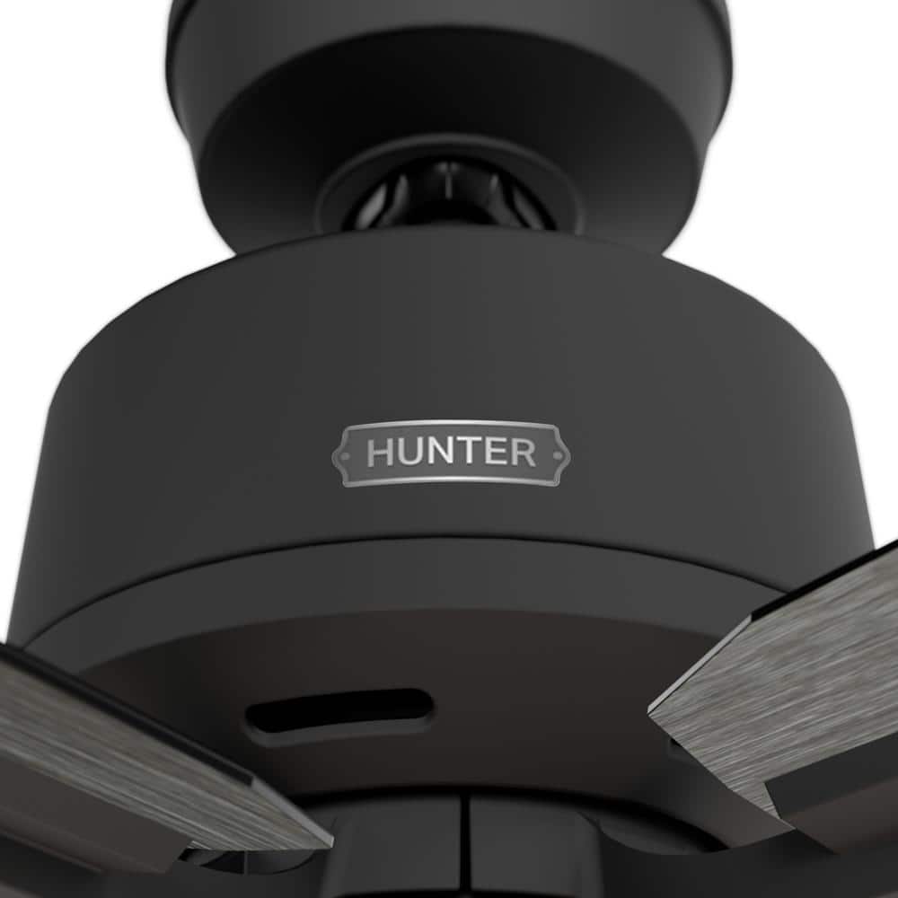 52" Matte Black Ceiling Fan with LED Light and Remote