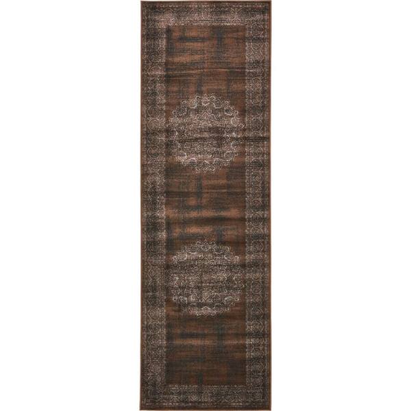 Unique Loom Imperial Cypress Chocolate Brown 3' 0 x 9' 10 Runner Rug