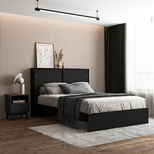 Victoria 3-Piece Black Wood Queen Bedroom Set