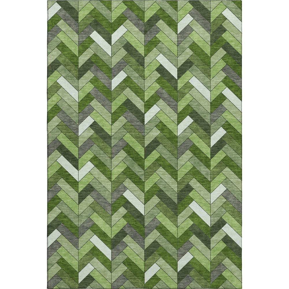 Mayfield Premium Machine Washable Abstract AMF2296 Olive 5 ft. x 7 ft. 6 in. Area Rug price history on PriceWatchPro