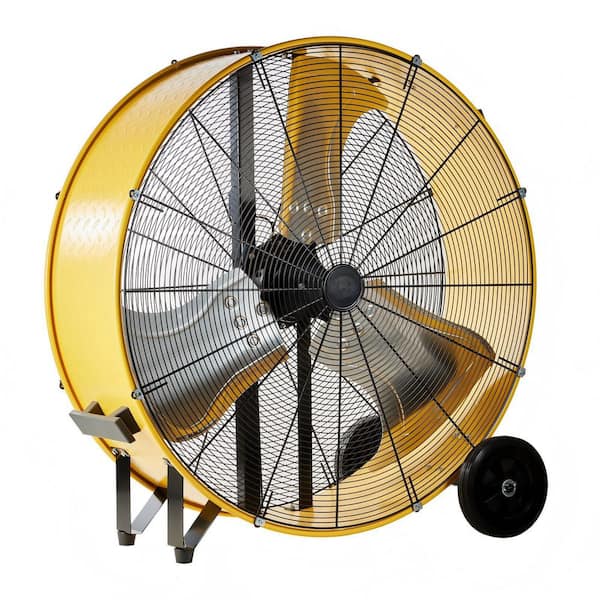 36 in. 2 Speeds Drum Fan in Yellow with Powerful 4/5 HP Motor, Commercial or Industrial Fan, Turbo Blade, Low Noise
