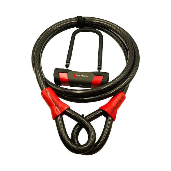 Beast Generator Lock Bundle, 9.8 ft. x ¾ in Heavy Braided Steel Cable and U-Lock