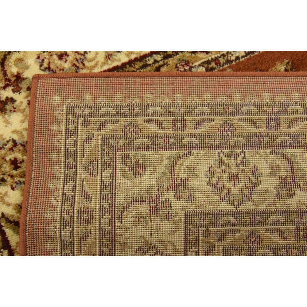 Aditi Brick Red Square Synthetic Easy-Care Rug - 4' x 4'