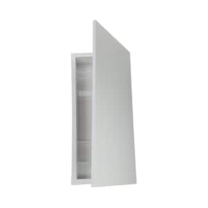 Davis Slab Panel Frameless 15.5 in. W x 19.5 in. H White Enamel Recessed Medicine Cabinet without Mirror with LED Light