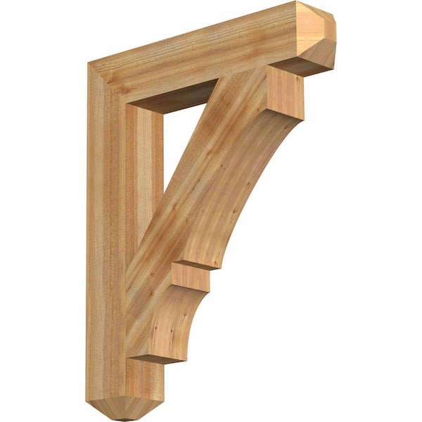 Ekena Millwork 6 in. x 40 in. x 32 in. Western Red Cedar Balboa Craftsman Rough Sawn Bracket