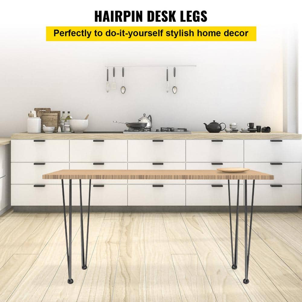18" Black Carbon Steel Hairpin Table Legs Set of 4