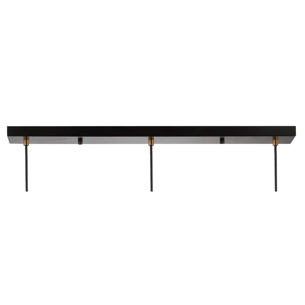 Edison 33.25" Matte Black and Brass Gold 3-Light LED Pendant