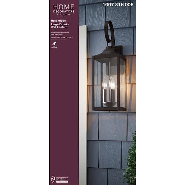 E llen Home Decorators Collection Havenridge 23.2 in. 3-Light Espresso