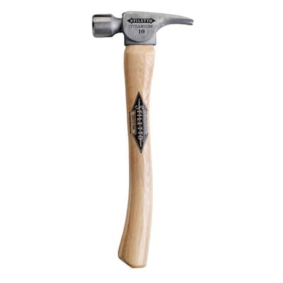 10 oz. Titanium Smooth Face Hammer with 14 1/2 in. Curved Hickory Handle
