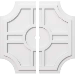 1 in. P X 8-1/2 in. C X 26 in. OD X 1 in. ID Haus Architectural Grade PVC Contemporary Ceiling Medallion, Two Piece
