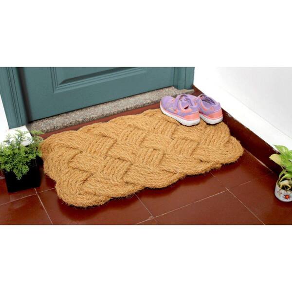 Plain DeCoir 18 x 30 Natural Tan Coir Doormat 