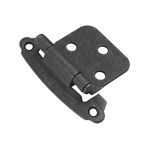 1-14/15 in. x 2-5/8 in. Black Iron Surface Self-Closing Hinge (2-Pack)