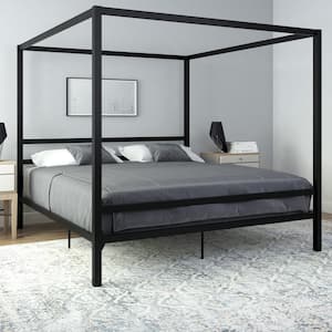 DHP Rory Metal Canopy Bed, King, Black