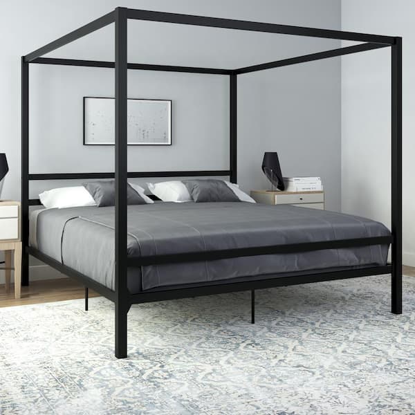 DHP DHP Rory Metal Canopy Bed, King, Black