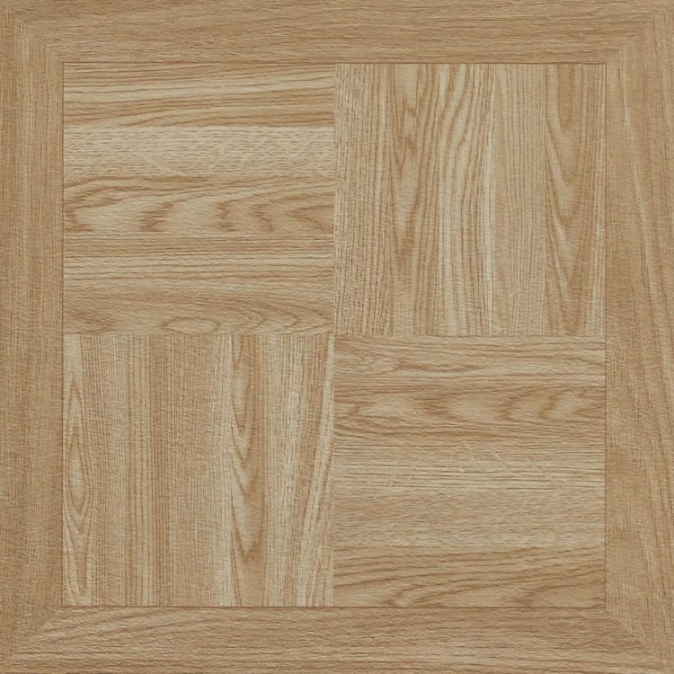 TrafficMaster Natural Wood Parquet 3 MIL x 12 in. W x 12 in. L Peel and Stick Water Resistant Vinyl Tile Flooring