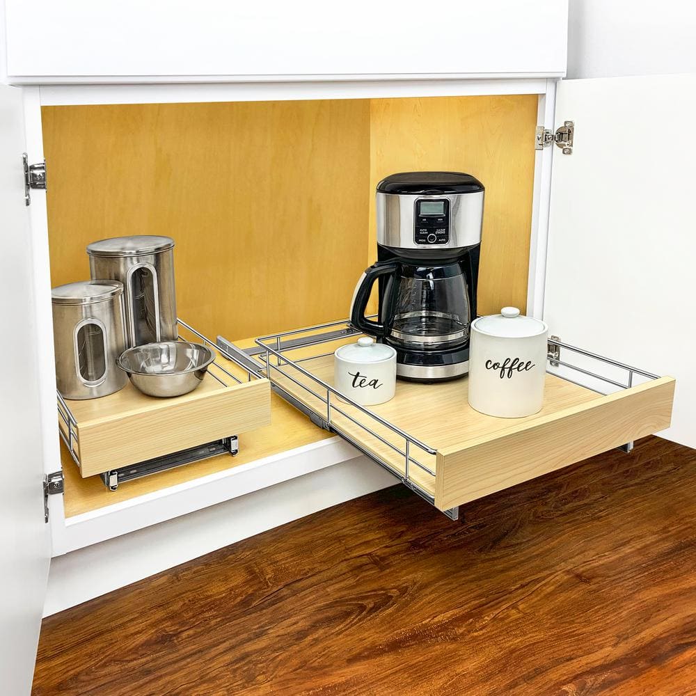 Lynk Professional 11" x 21" Wood and Chrome Pull Out Drawer