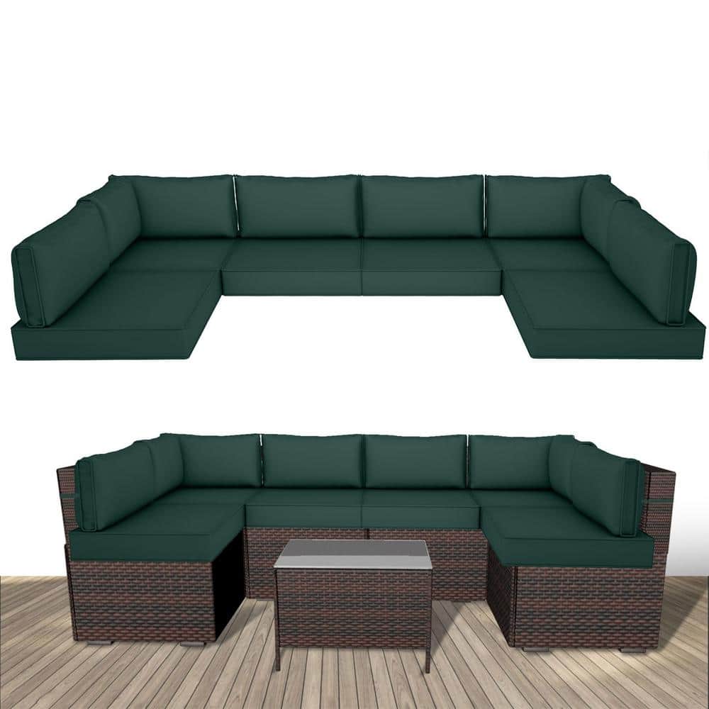 6 Seat Waterproof Outdoor Replacement Cushions, 102.4 x 47.2 x 13.7 in.-14-Piece UV-Protection Patio Sectional Cushions price history on PriceWatchPro