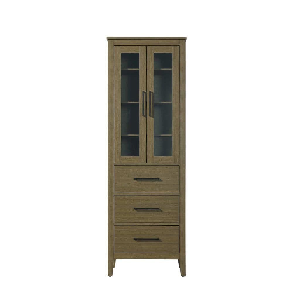 24 in. W x 18 in. D x 72 in. H Chestnut Brown Freestanding Linen Cabinet price history on PriceWatchPro