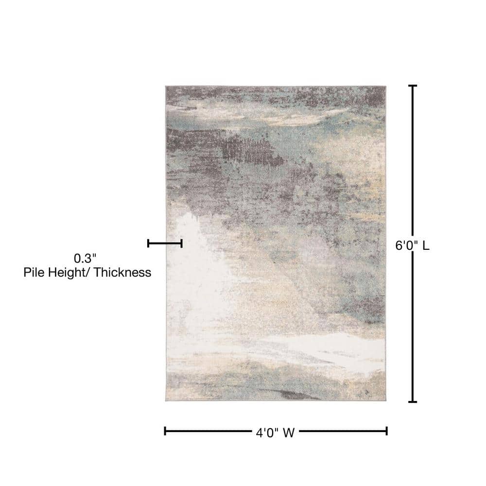 Hand-Knotted Artistic Abstract Gray Round Synthetic Rug