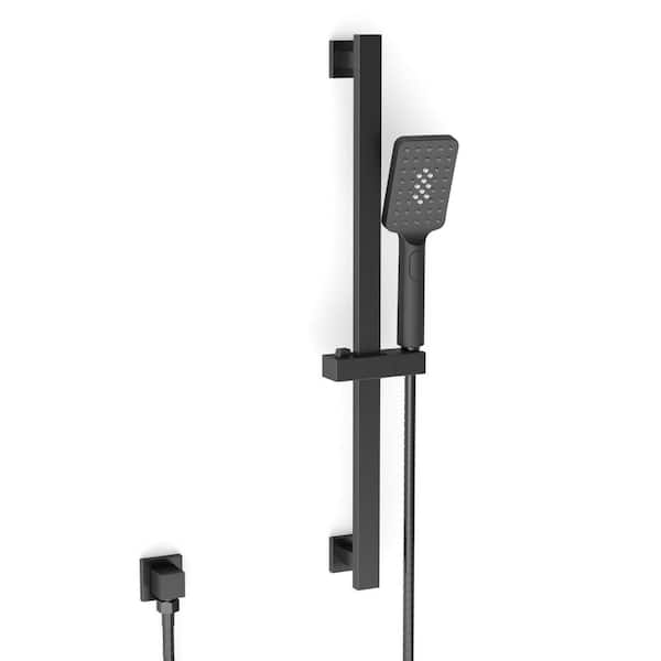 3-Spray Wall Bar Shower Kits 1.8 GPM with Handheld Shower in Matte Black