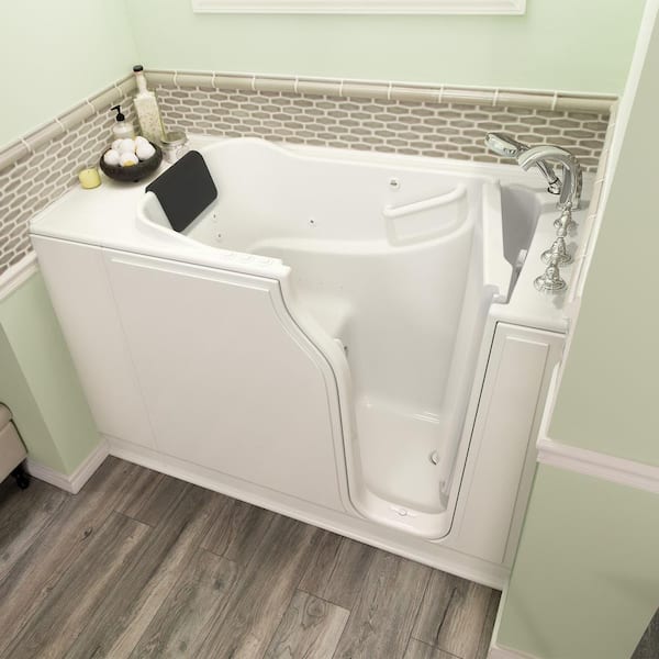 Gelcoat Premium Series 52 in. x 30 in. Right Hand Walk-In Whirlpool and Air Bathtub in White