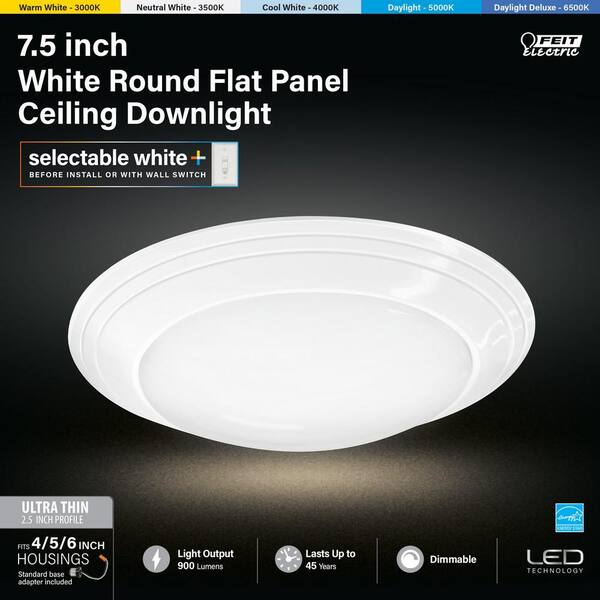 Cheapest FEIT LED 7.5” Flat Panel Downlight, 4-Pack